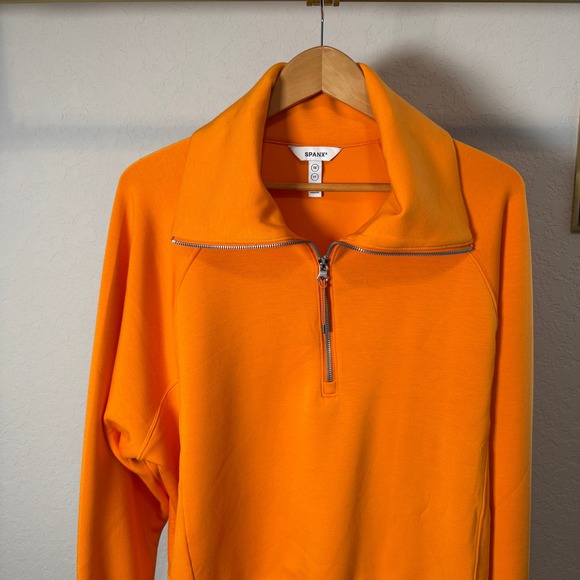 Spanx AirEssentials Half Zip Sweatshirt Orange Pullover Womens 1X 1T - Picture 3 of 9